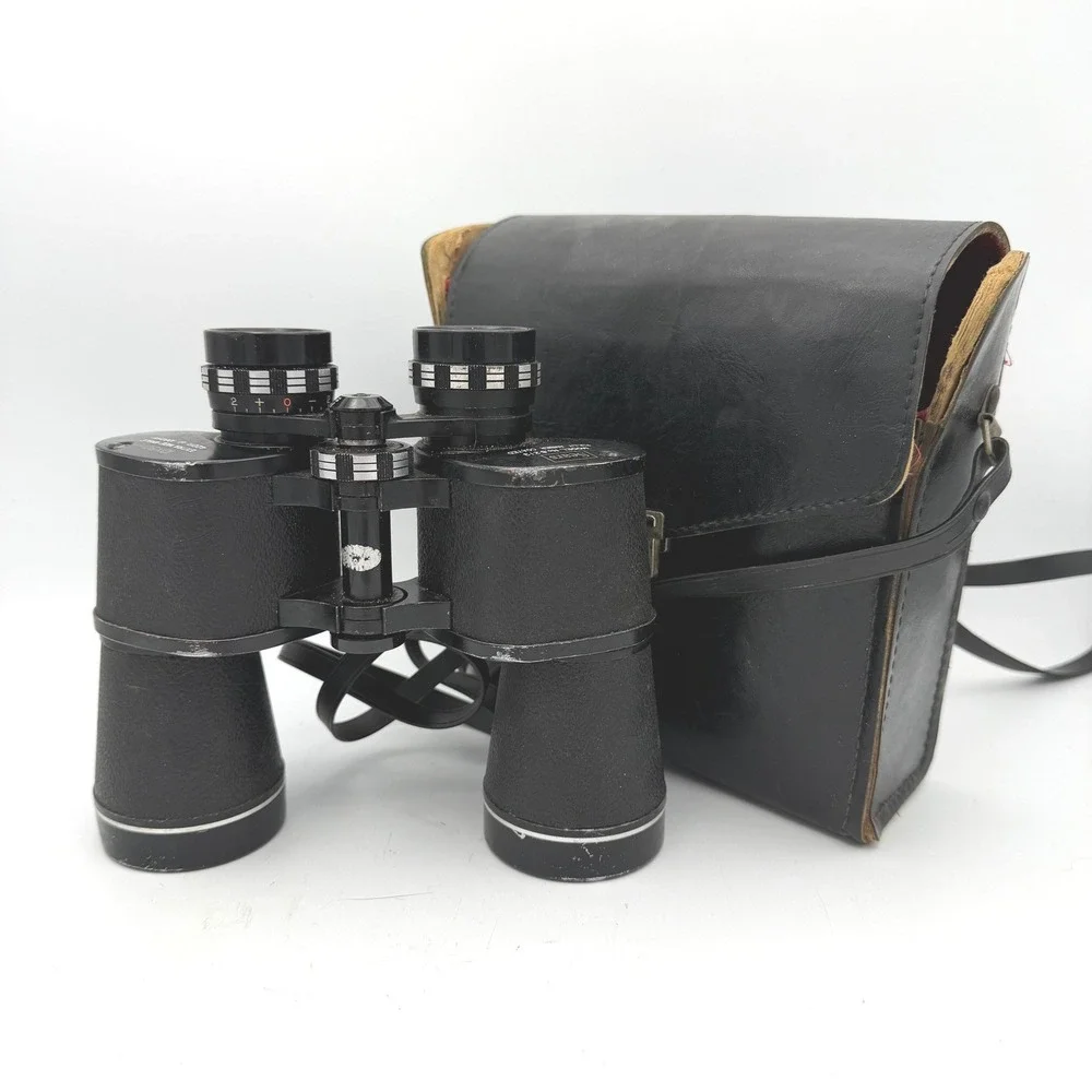 Vintage‎ Binoculars 10x50mm Extra Wide Angle Japan Optics Case Hunting Birding